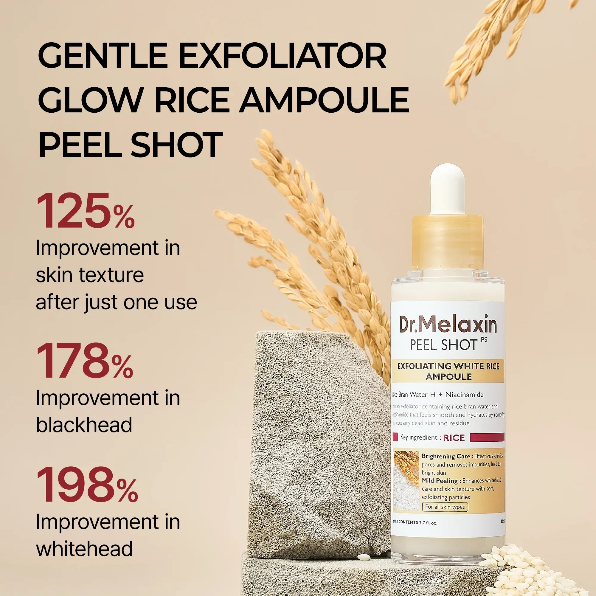 Dr.Melaxin 80ml / 80ml [Dr.Melaxin] Peel Shot Exfoliating Rice Ampoule 80ml (1 out of 2 options)